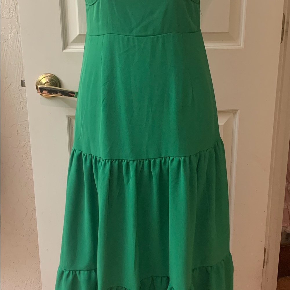 SHEIN Vibrant Green Criss Cross Dress - Picture 2 of 10